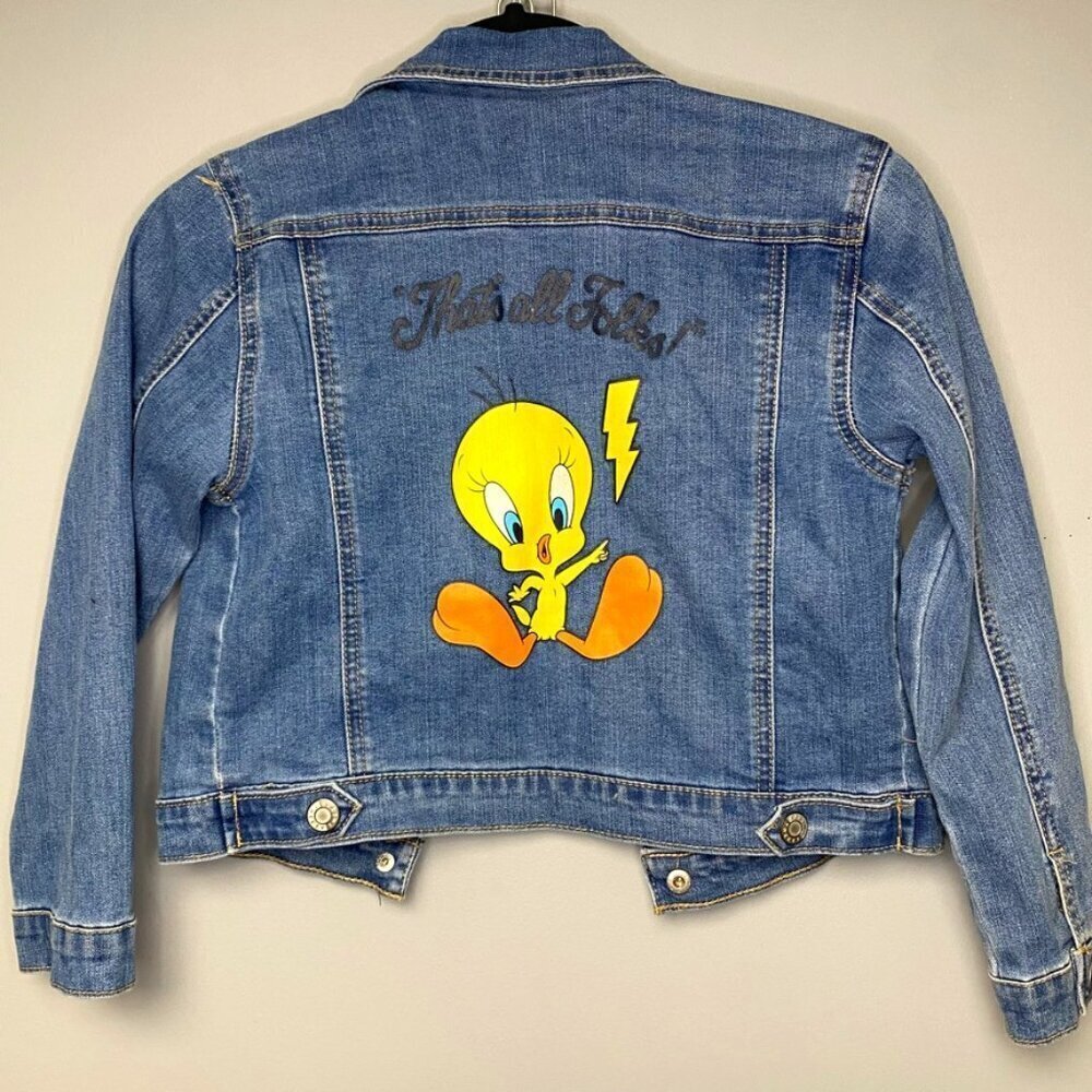 Girls Looney Tunes Tweety Denim Jacket Size‎ M (7/8)